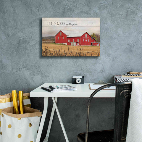 Image of 'Life is Good on the Farm' by Lori Deiter Canvas Wall Art,18 x 12