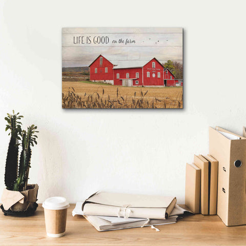 Image of 'Life is Good on the Farm' by Lori Deiter Canvas Wall Art,18 x 12