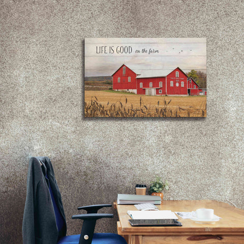 Image of 'Life is Good on the Farm' by Lori Deiter Canvas Wall Art,40 x 26