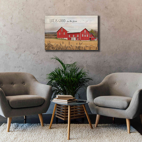 Image of 'Life is Good on the Farm' by Lori Deiter Canvas Wall Art,40 x 26