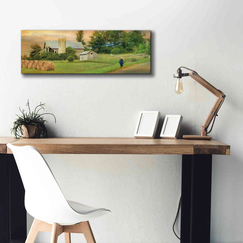 Image of 'Amish Barefoot Farmer' by Lori Deiter Canvas Wall Art,36 x 12