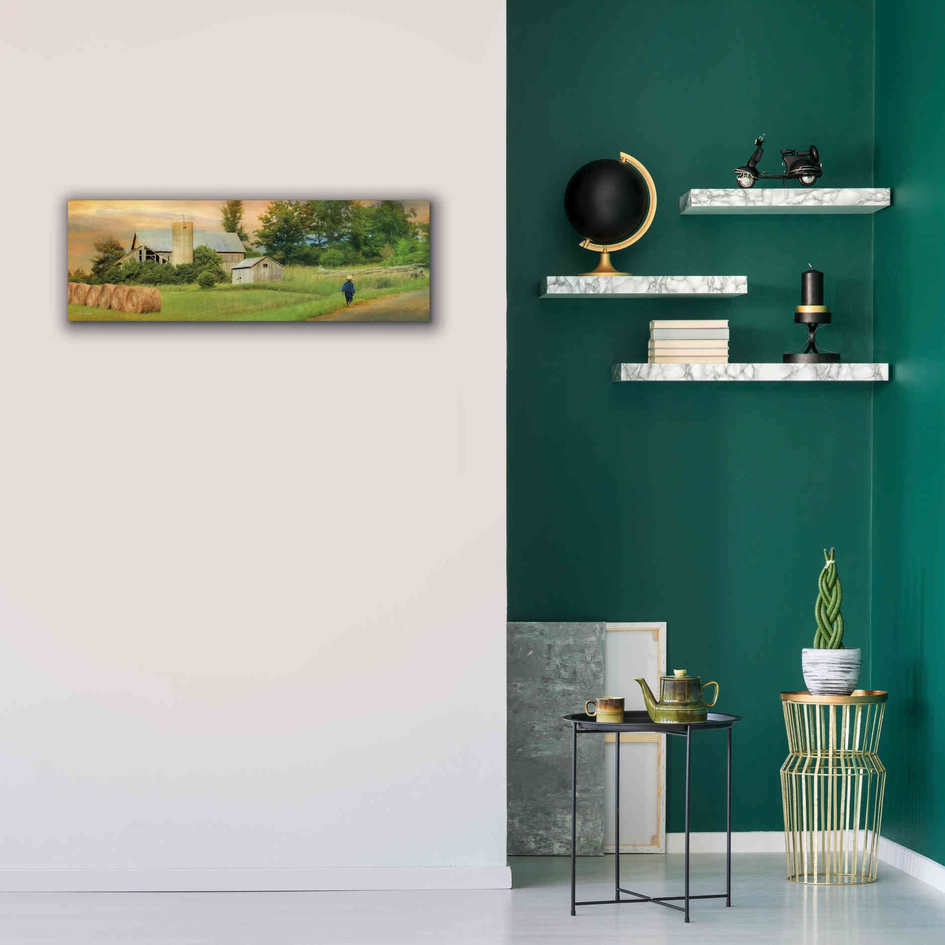 'Amish Barefoot Farmer' by Lori Deiter Canvas Wall Art,36 x 12