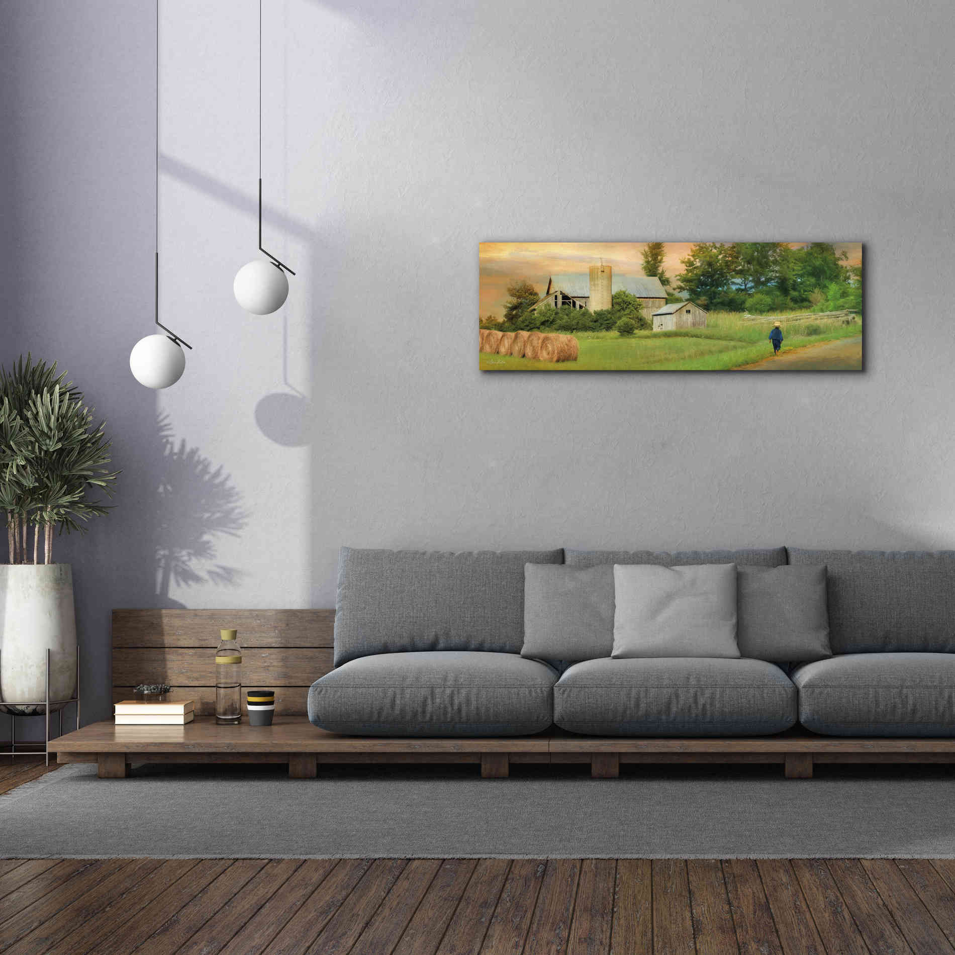 'Amish Barefoot Farmer' by Lori Deiter Canvas Wall Art,60 x 20