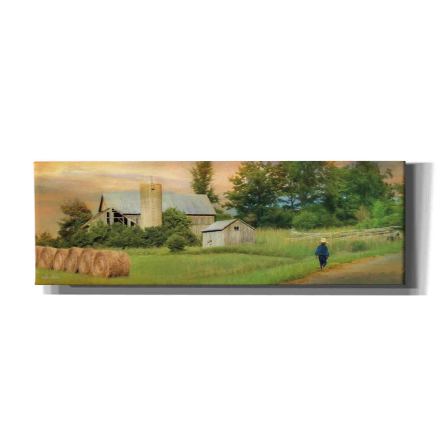 'Amish Barefoot Farmer' by Lori Deiter Canvas Wall Art