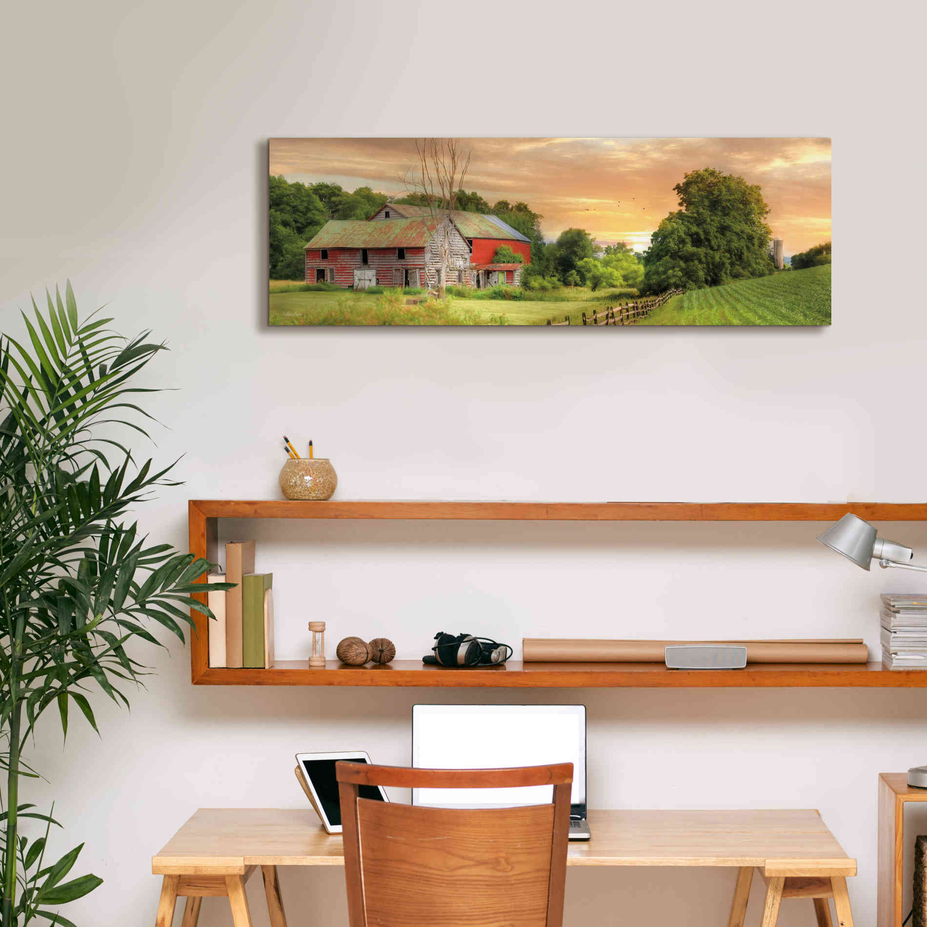 'Greener Pastures' by Lori Deiter Canvas Wall Art,36 x 12