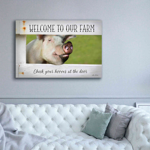Image of 'Welcome Pig' by Lori Deiter Canvas Wall Art,60 x 40