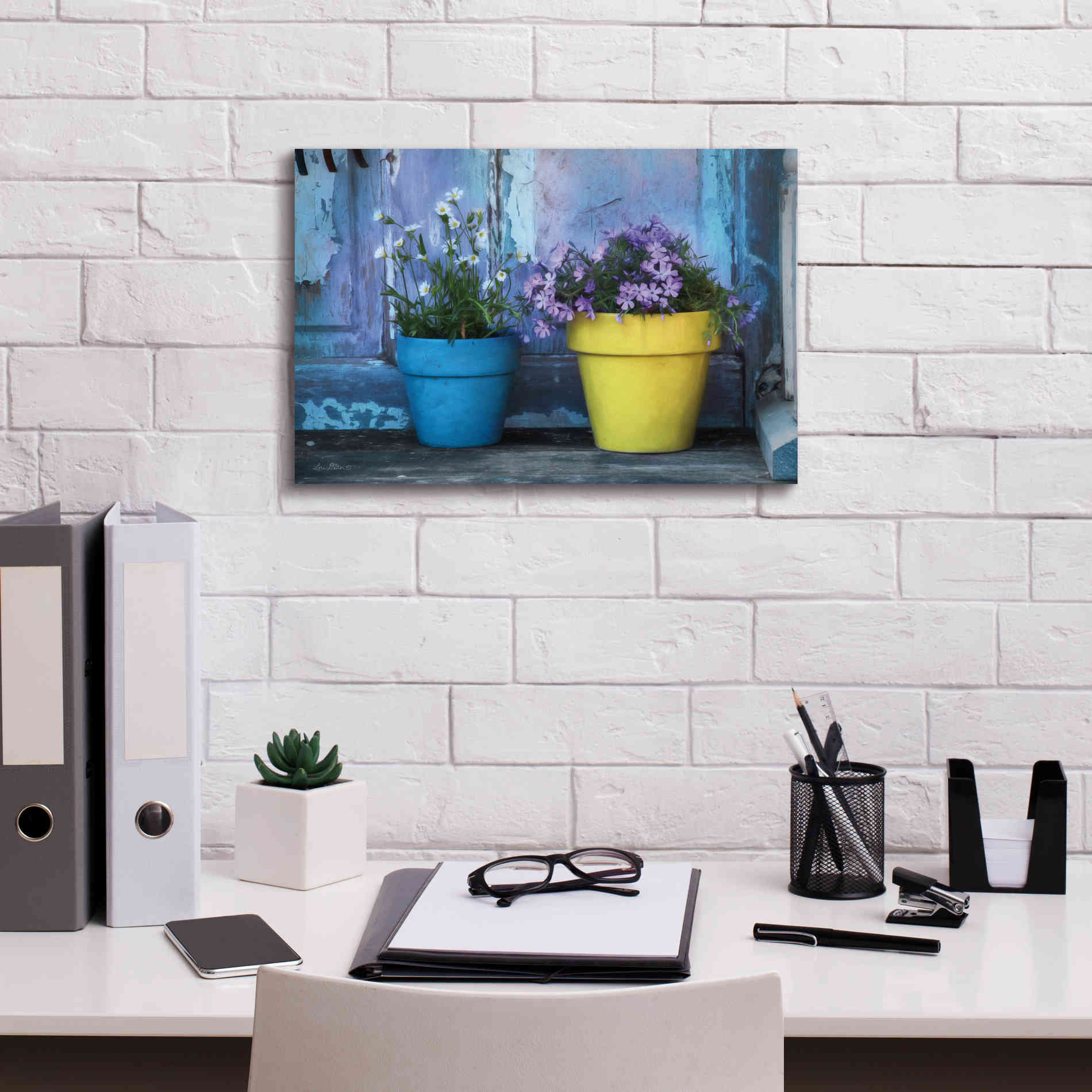 'She Shed Flowers' by Lori Deiter Canvas Wall Art,18 x 12