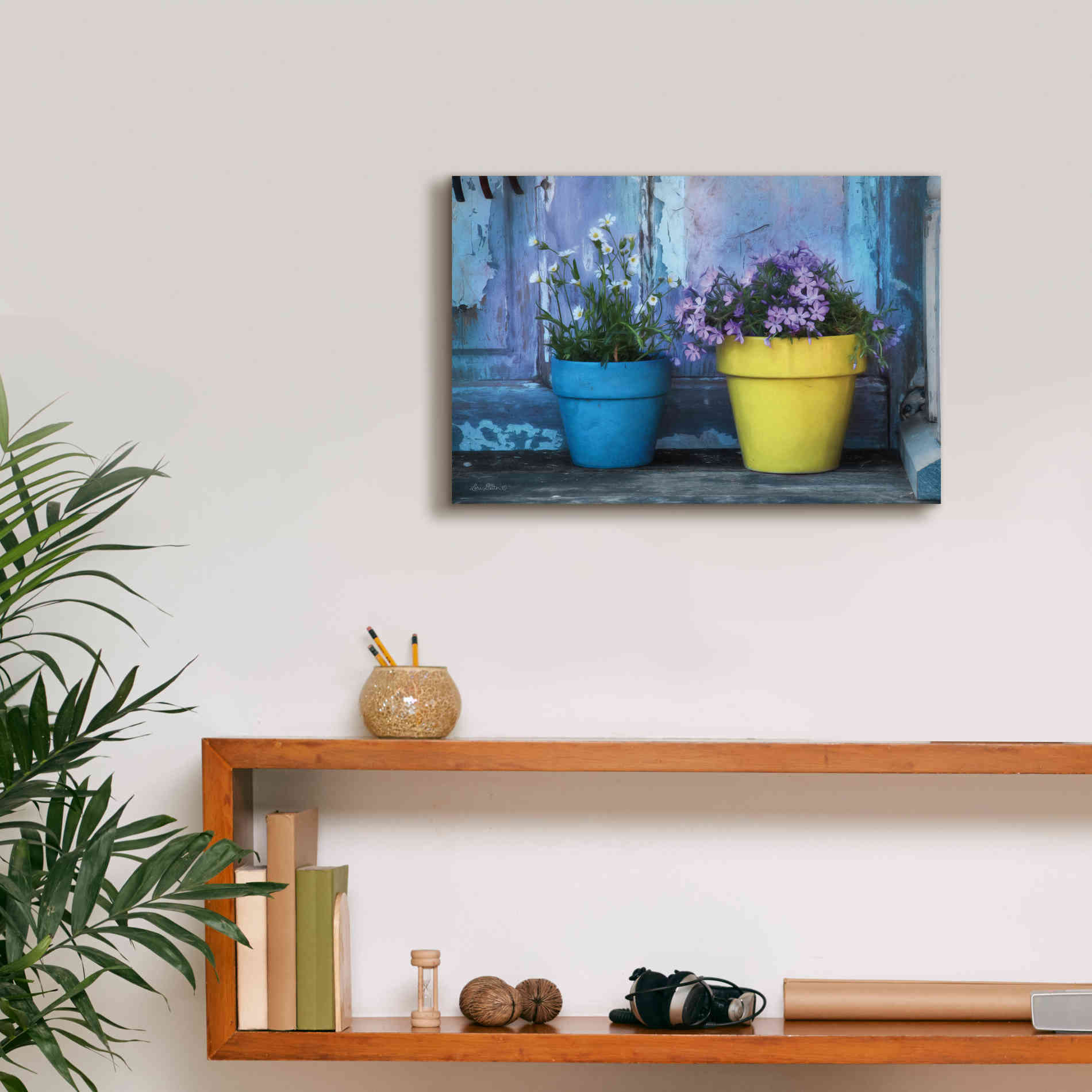 'She Shed Flowers' by Lori Deiter Canvas Wall Art,18 x 12