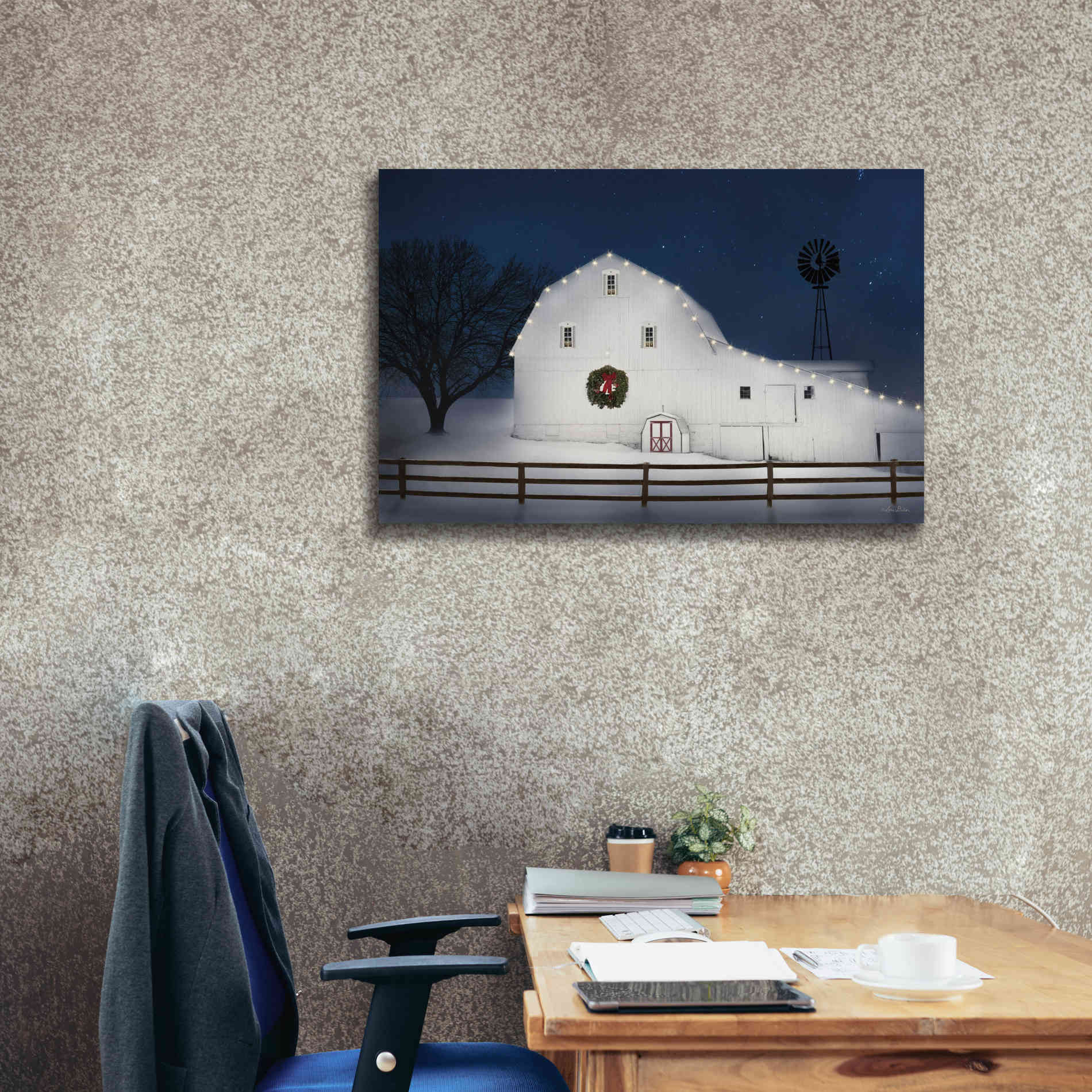 'Christmas Starry Night' by Lori Deiter Canvas Wall Art,40 x 26