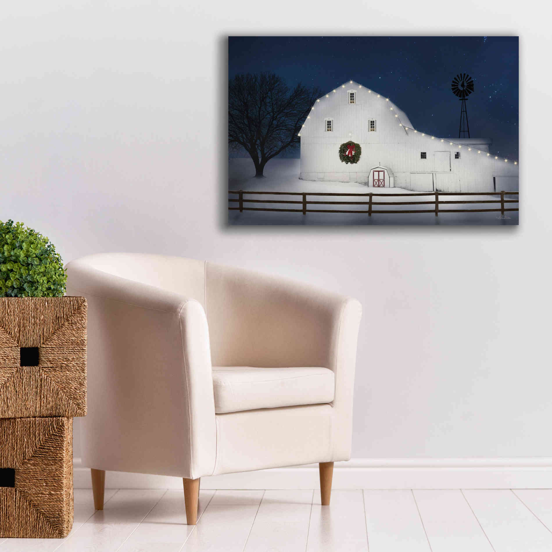 'Christmas Starry Night' by Lori Deiter Canvas Wall Art,40 x 26