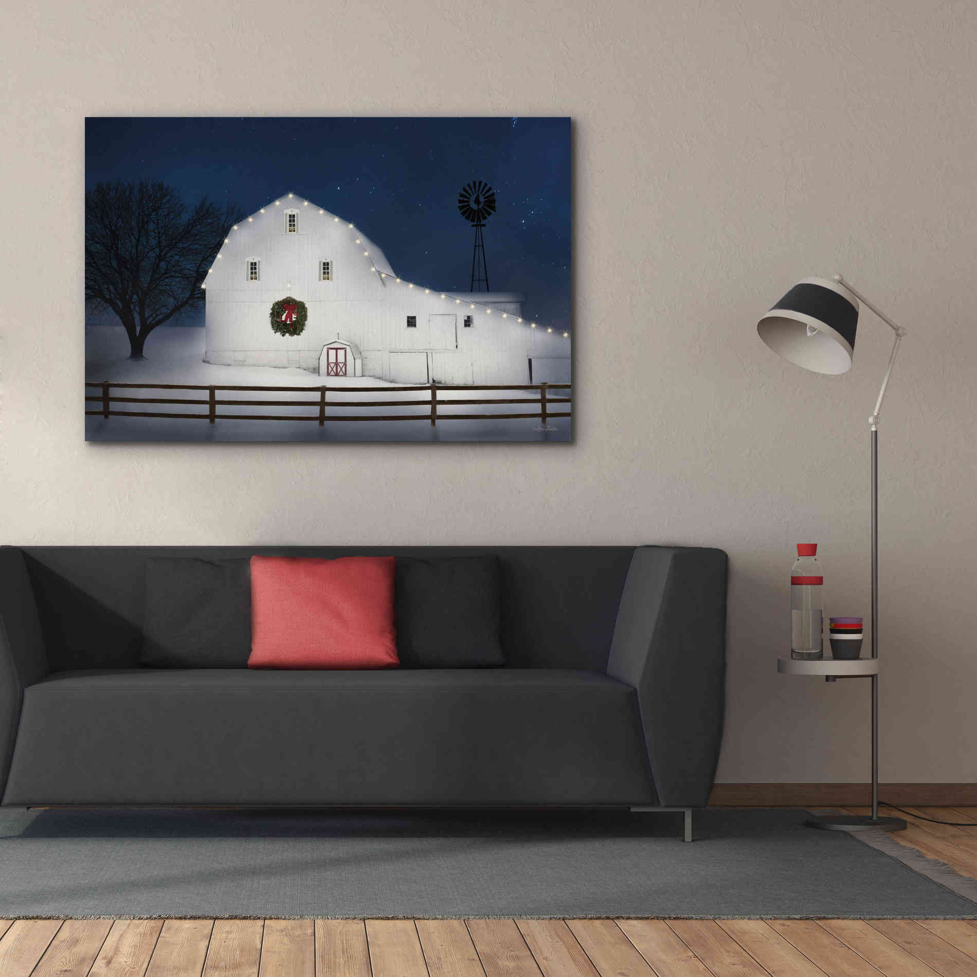 'Christmas Starry Night' by Lori Deiter Canvas Wall Art,60 x 40