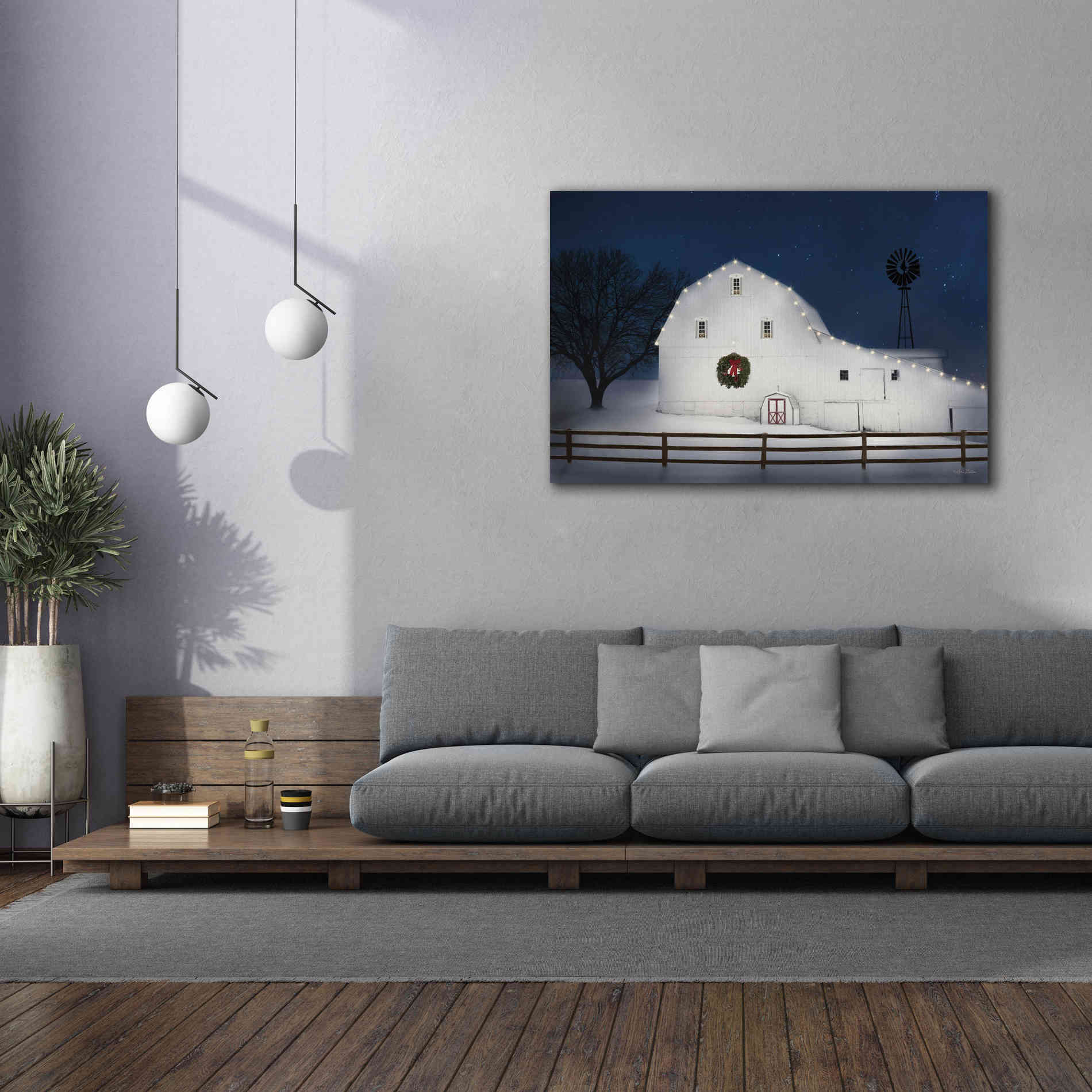 'Christmas Starry Night' by Lori Deiter Canvas Wall Art,60 x 40