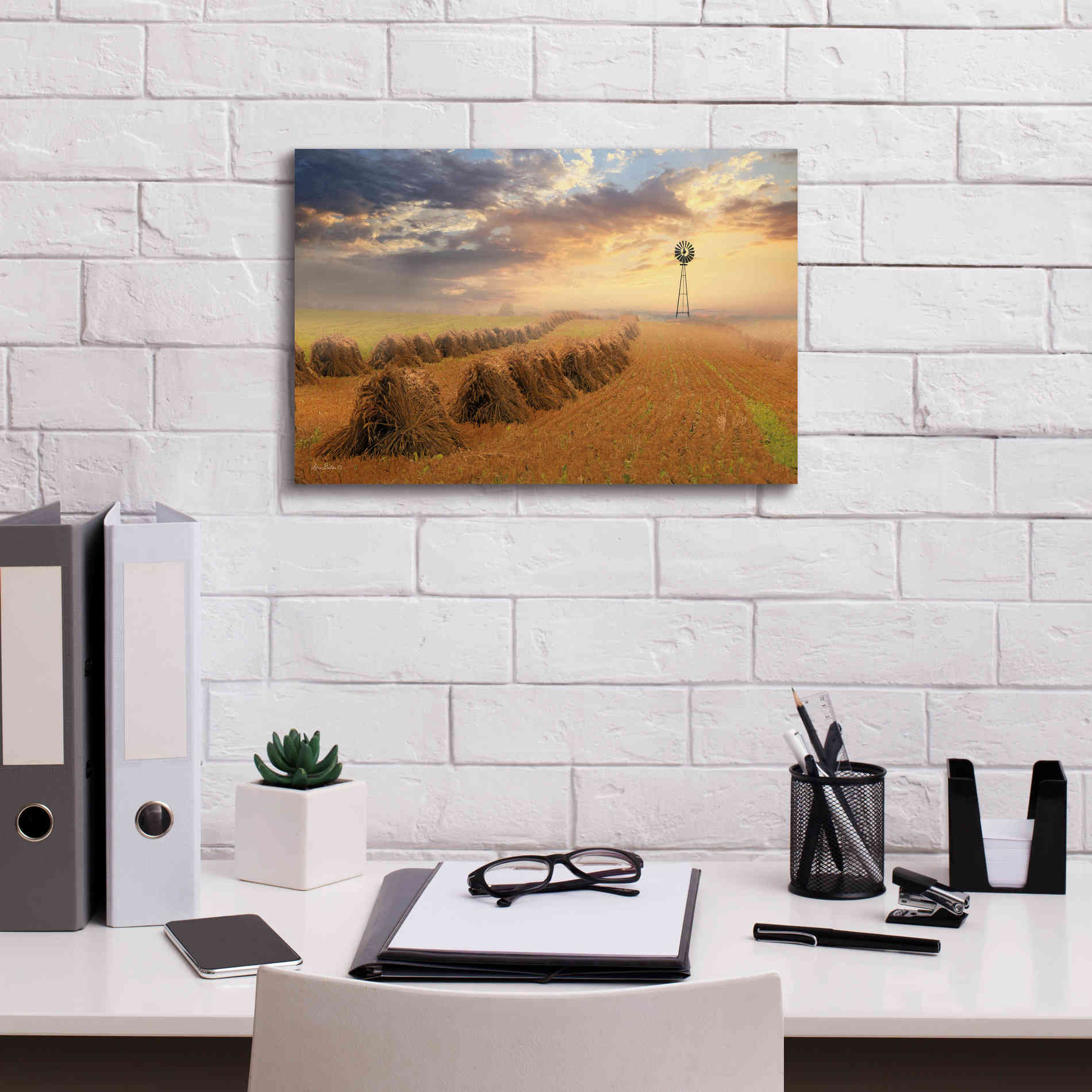 'Amish Country Sunrise' by Lori Deiter Canvas Wall Art,18 x 12