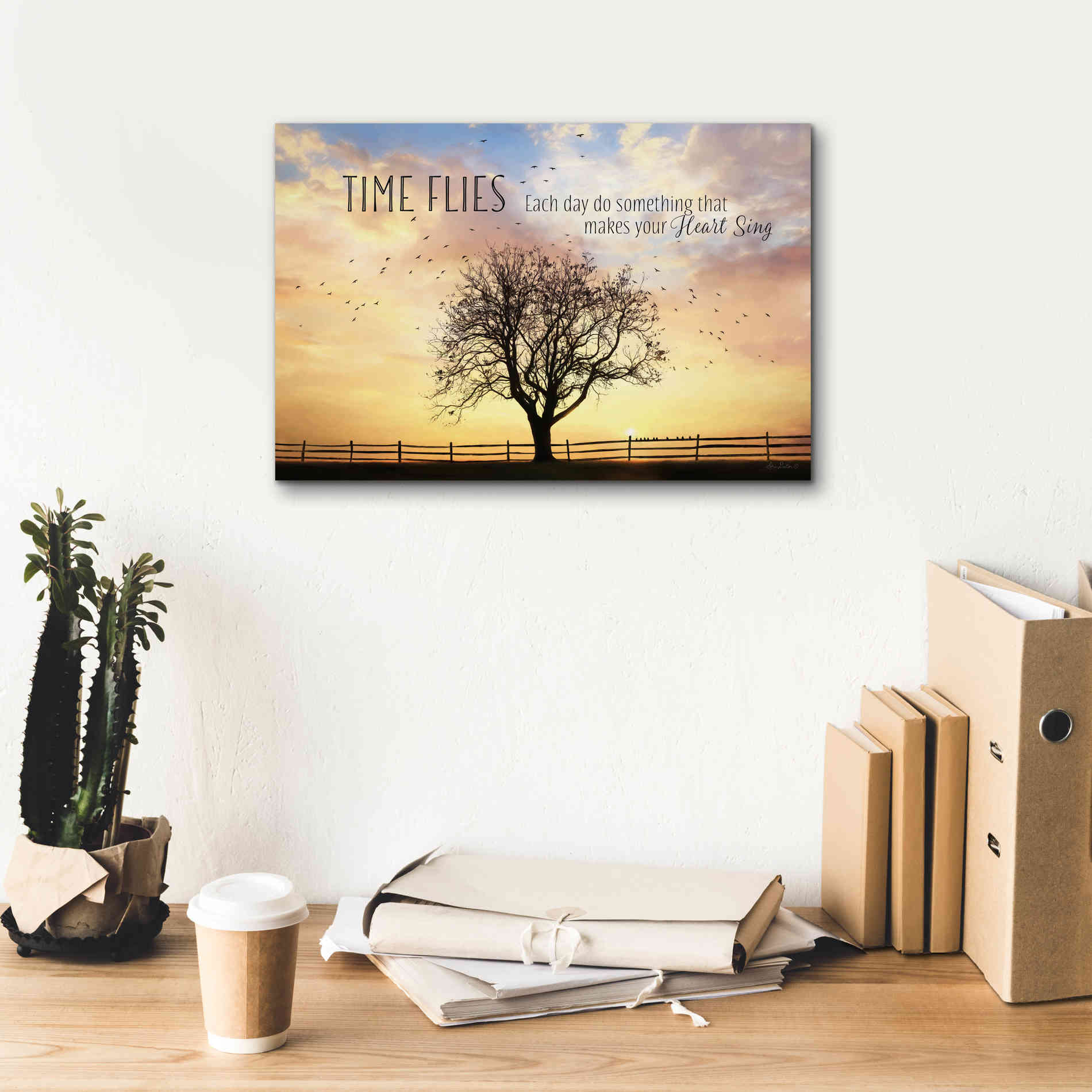 'Time Flies' by Lori Deiter Canvas Wall Art,18 x 12