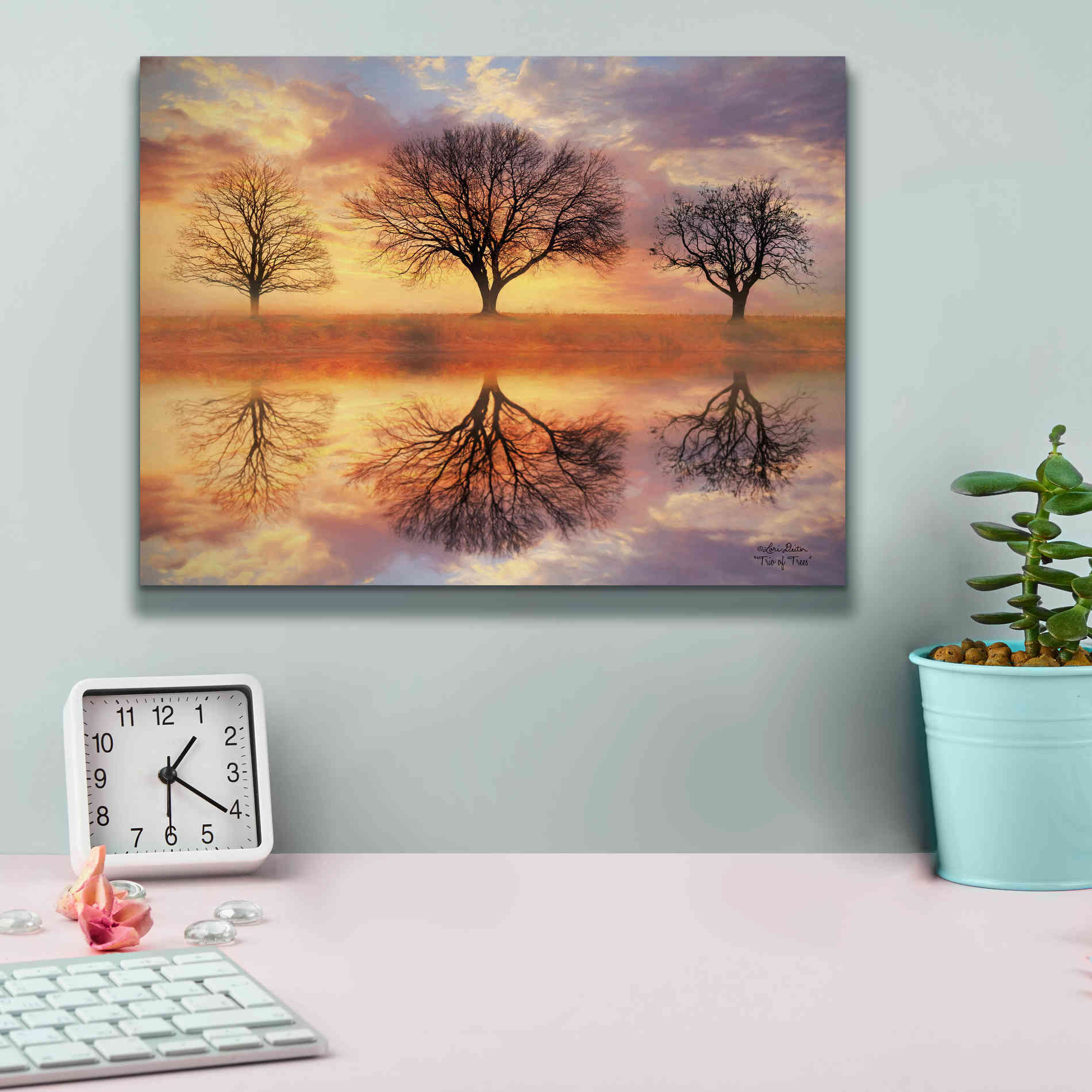 'Trio of Trees' by Lori Deiter Canvas Wall Art,16 x 12