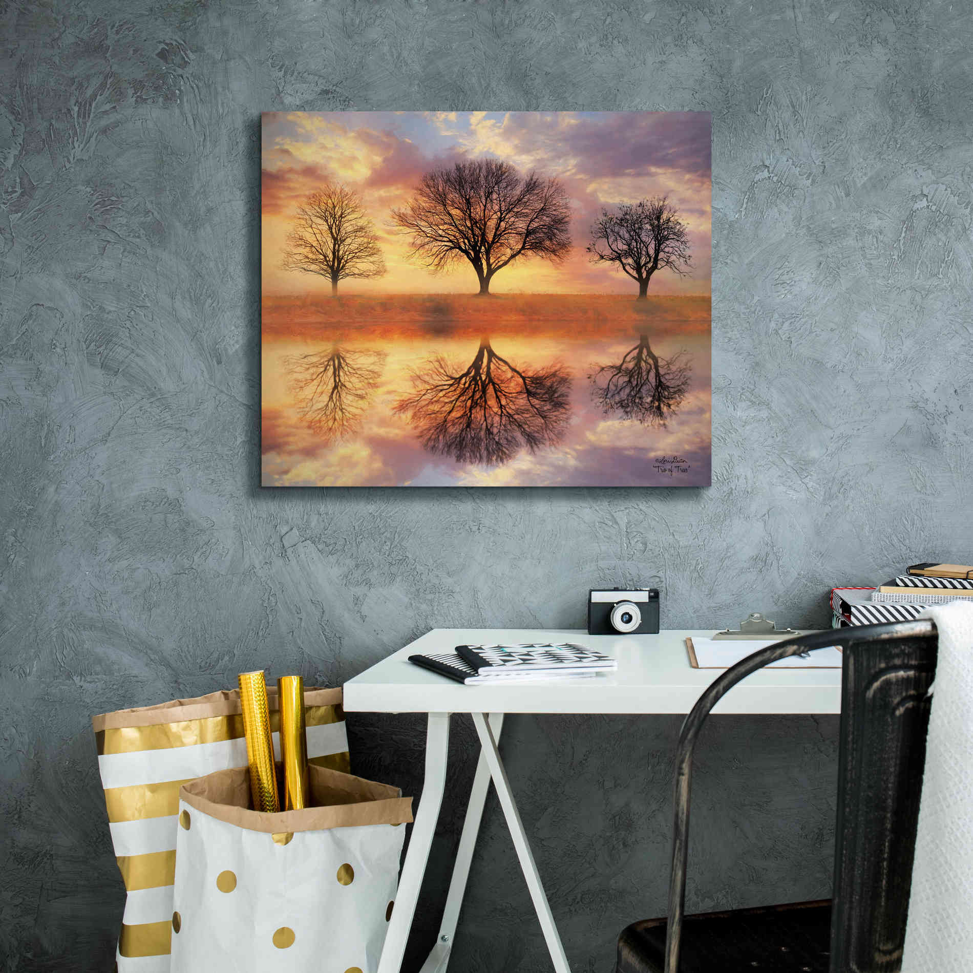 'Trio of Trees' by Lori Deiter Canvas Wall Art,24 x 20