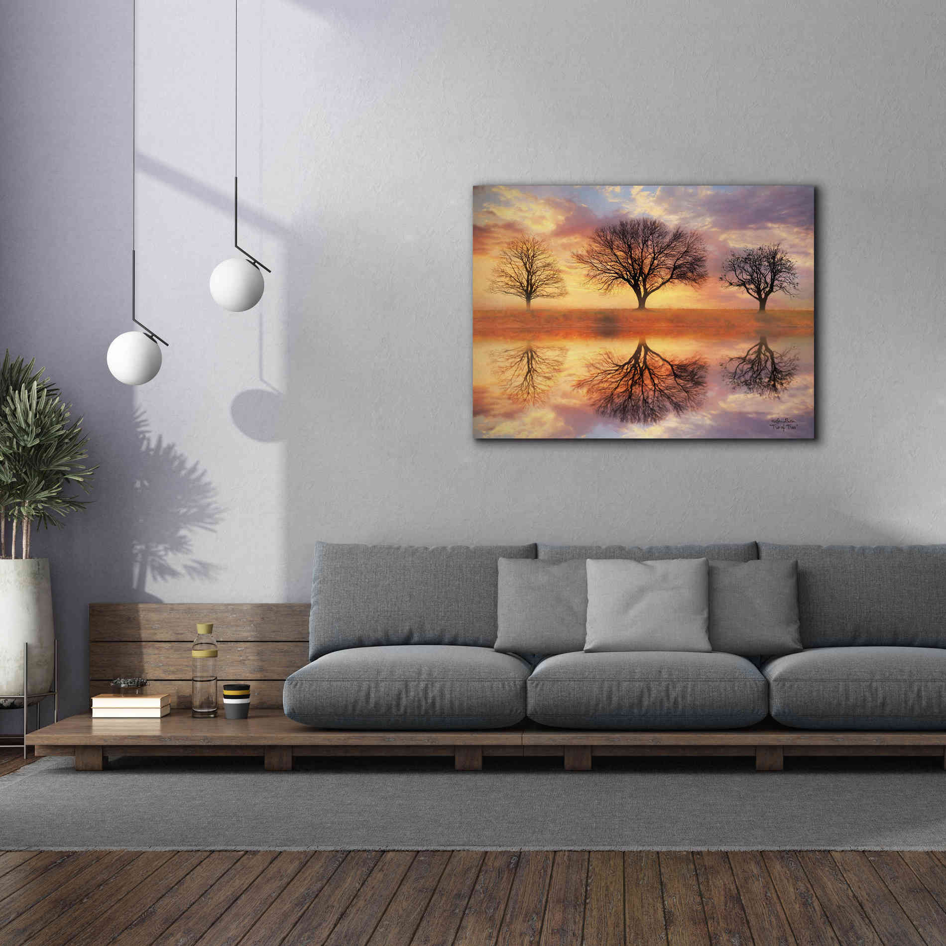 'Trio of Trees' by Lori Deiter Canvas Wall Art,54 x 40