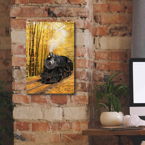 Image of 'Fall Locomotive' by Lori Deiter Canvas Wall Art,12 x 18