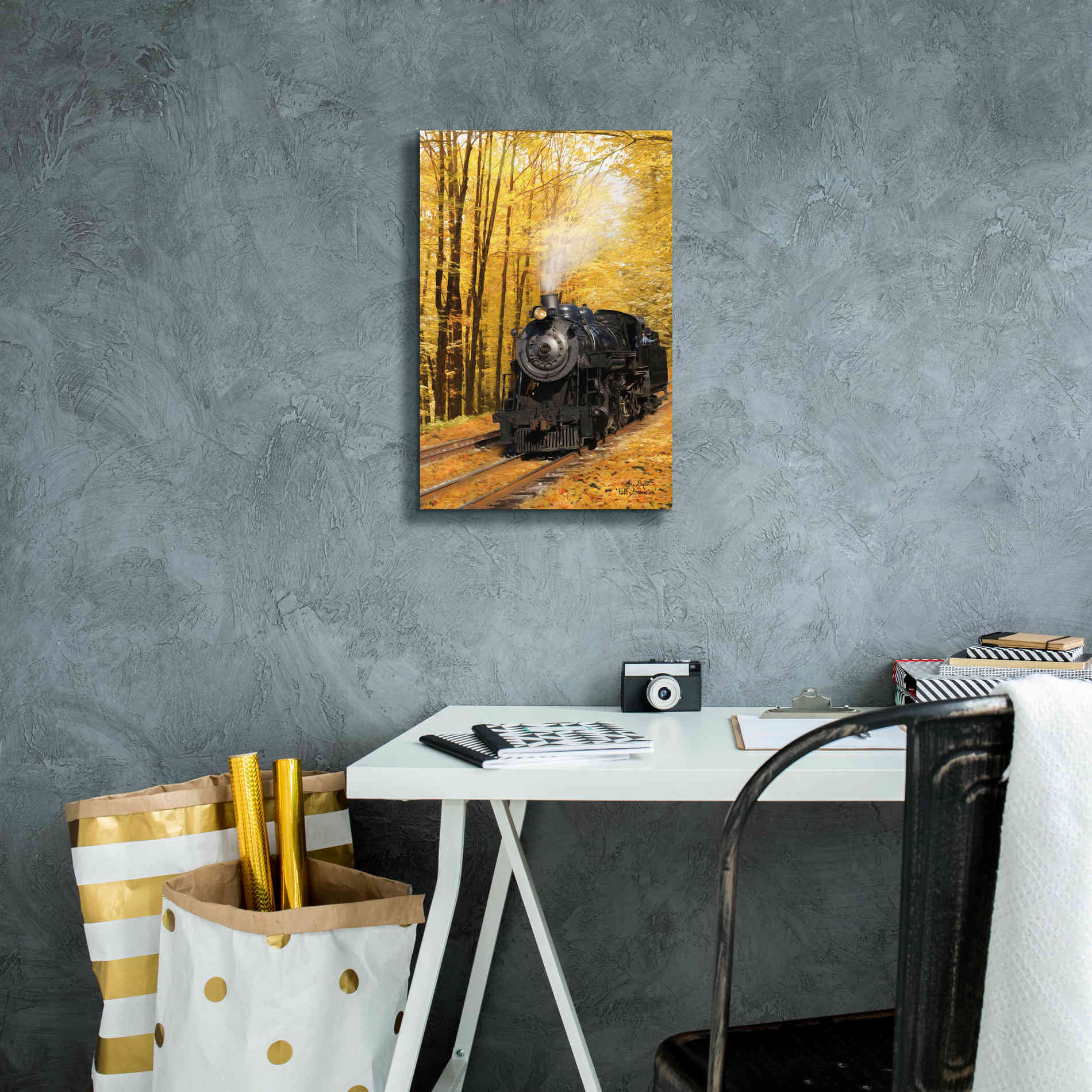 'Fall Locomotive' by Lori Deiter Canvas Wall Art,12 x 18