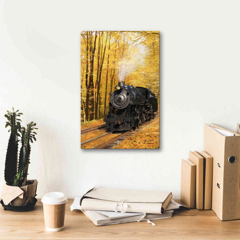 Image of 'Fall Locomotive' by Lori Deiter Canvas Wall Art,12 x 18
