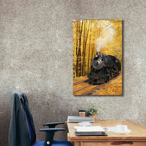 Image of 'Fall Locomotive' by Lori Deiter Canvas Wall Art,26 x 40
