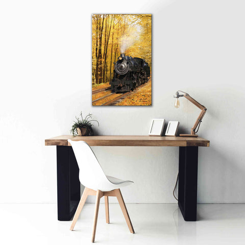 Image of 'Fall Locomotive' by Lori Deiter Canvas Wall Art,26 x 40