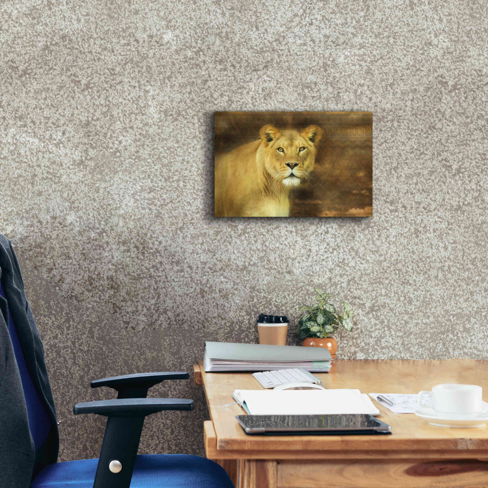 'Tribal Lioness' by Lori Deiter Canvas Wall Art,18 x 12