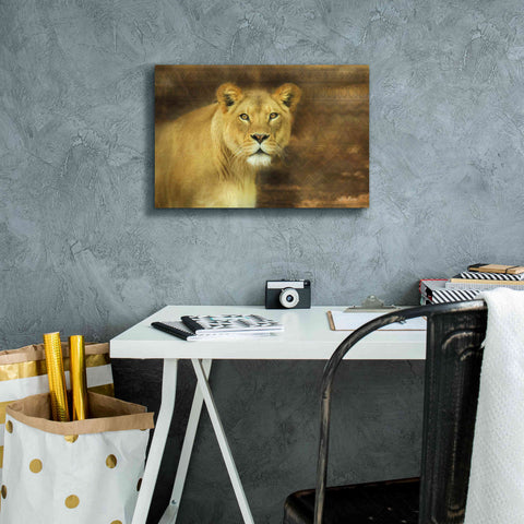 Image of 'Tribal Lioness' by Lori Deiter Canvas Wall Art,18 x 12