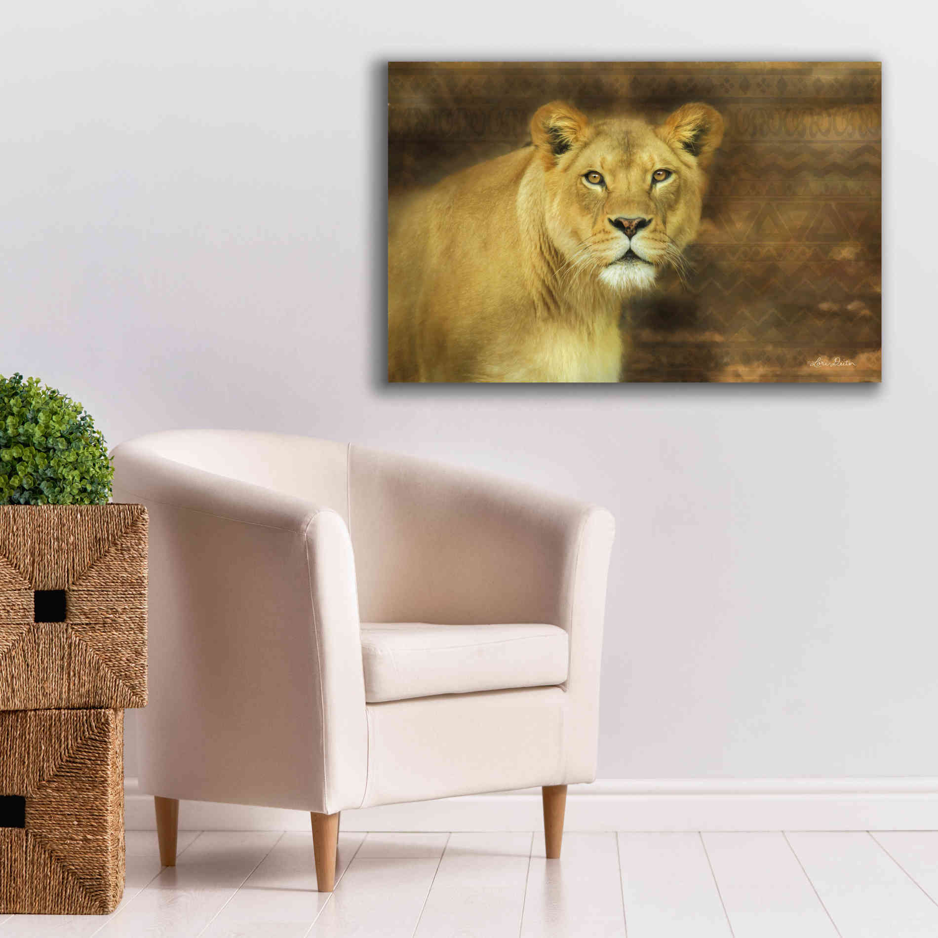 'Tribal Lioness' by Lori Deiter Canvas Wall Art,40 x 26