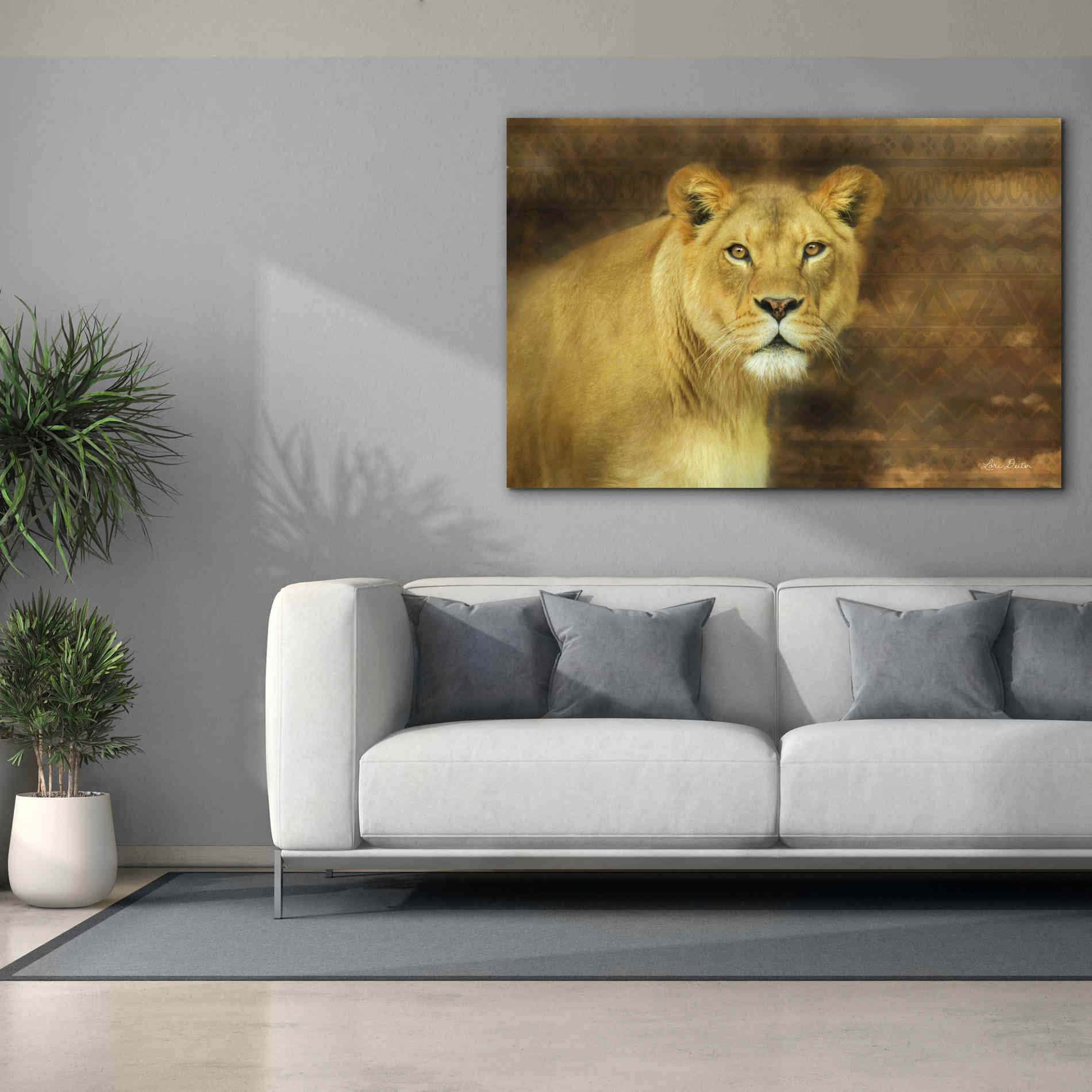 'Tribal Lioness' by Lori Deiter Canvas Wall Art,60 x 40
