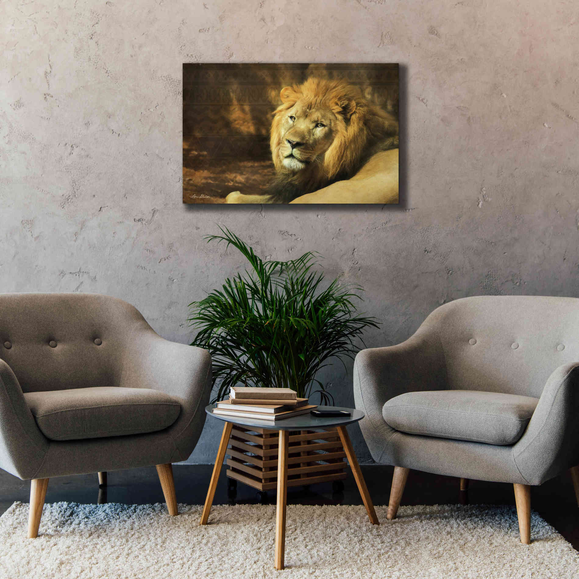 'Tribal Lion' by Lori Deiter Canvas Wall Art,40 x 26