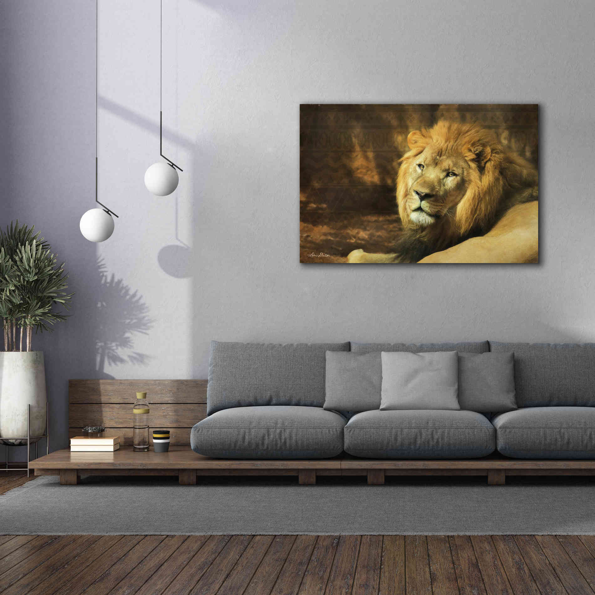 'Tribal Lion' by Lori Deiter Canvas Wall Art,60 x 40