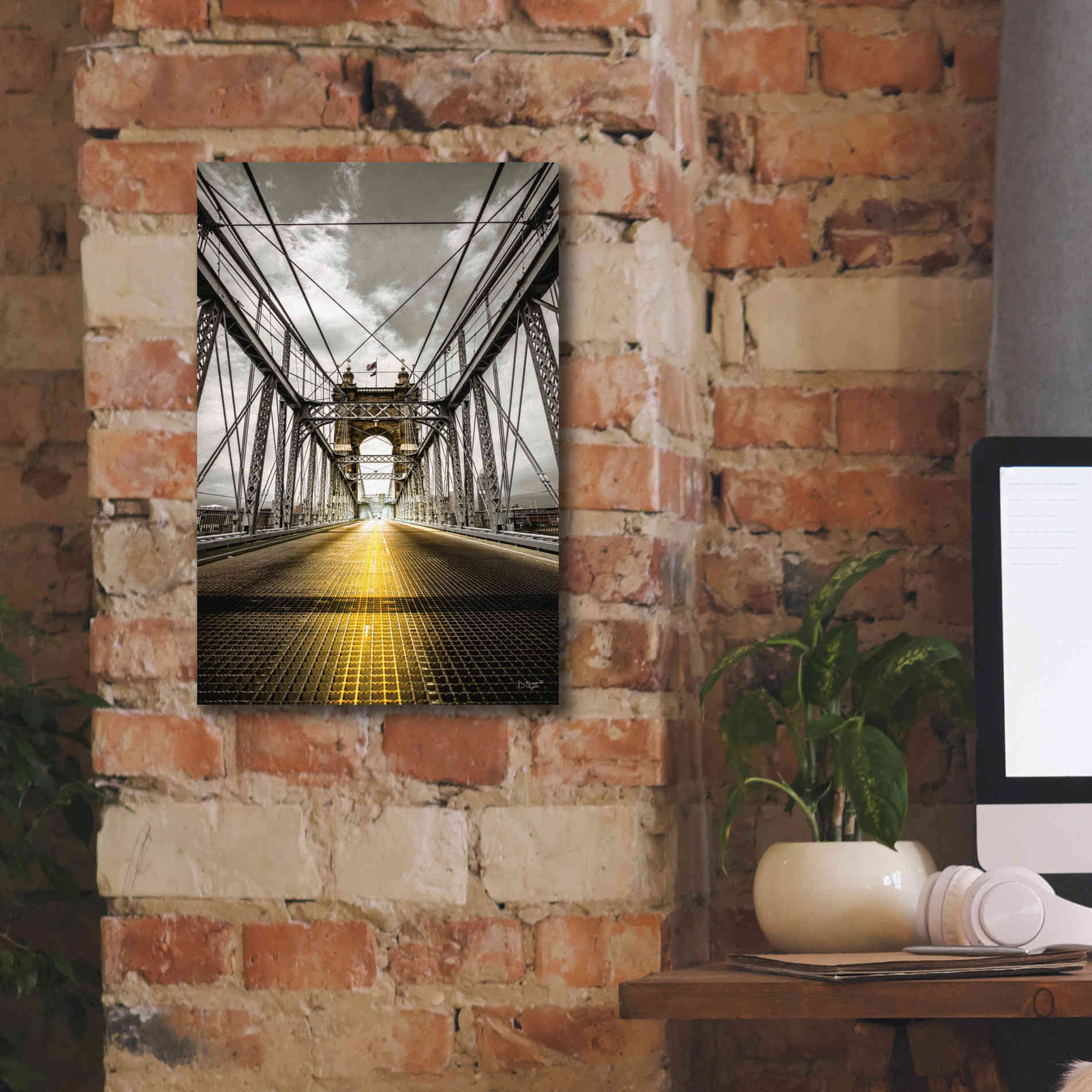'Bridge Aglow' by Donnie Quillen Canvas Wall Art,12 x 18