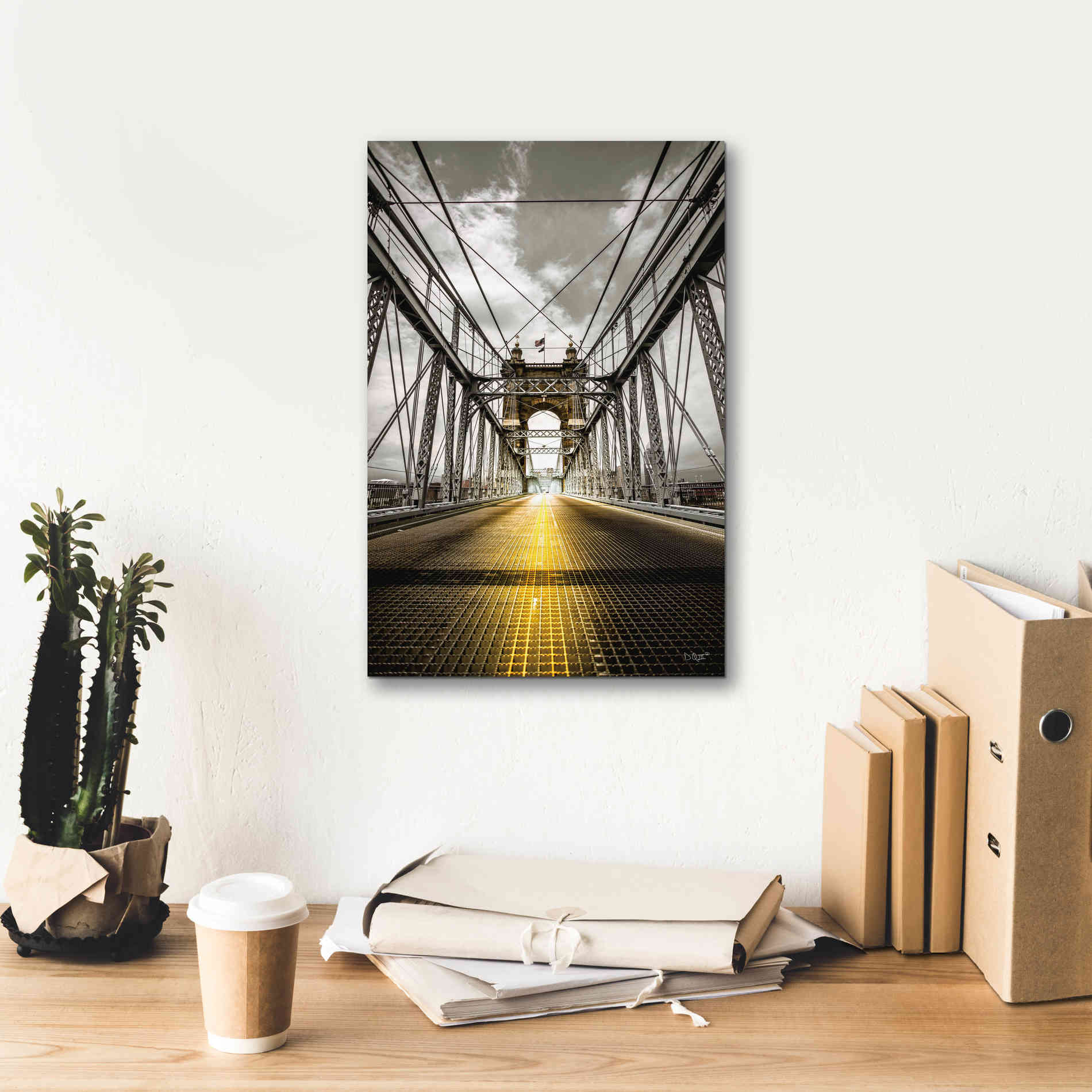 'Bridge Aglow' by Donnie Quillen Canvas Wall Art,12 x 18