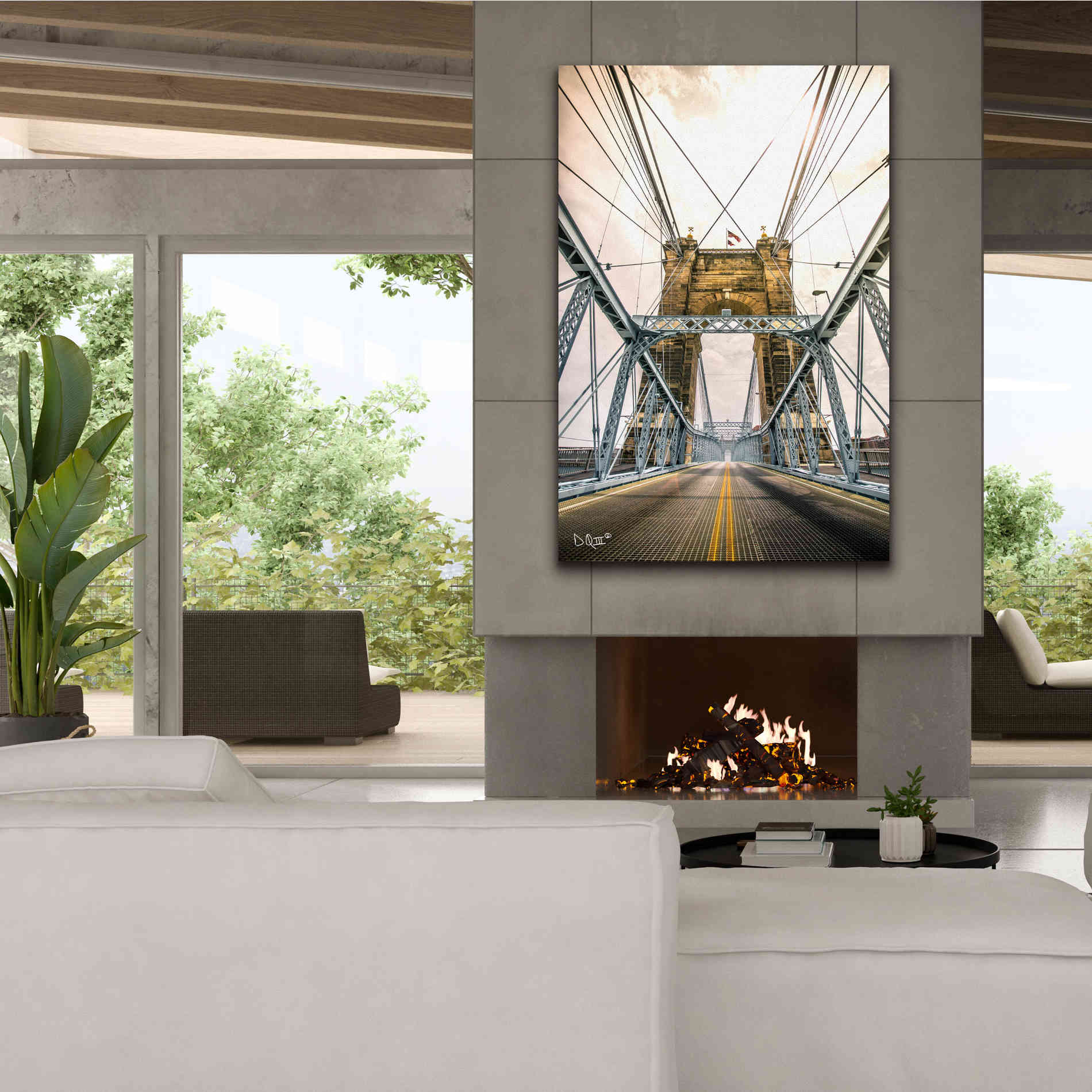 'Bridge to Ohio' by Donnie Quillen Canvas Wall Art,40 x 60