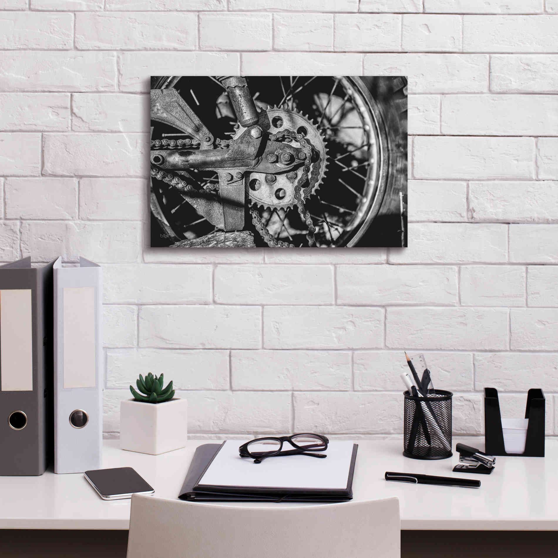 'Rusted Spoke' by Donnie Quillen Canvas Wall Art,18 x 12