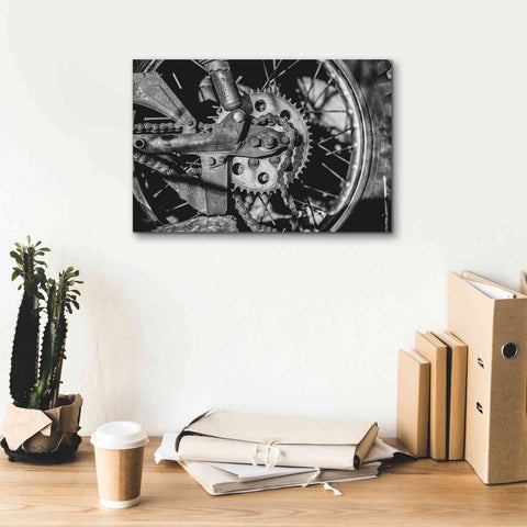 Image of 'Rusted Spoke' by Donnie Quillen Canvas Wall Art,18 x 12