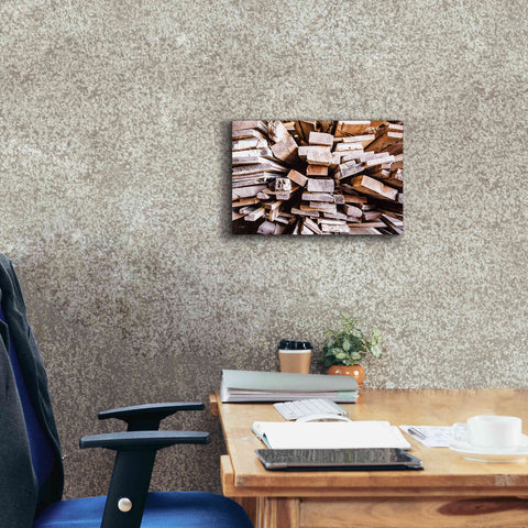 Image of 'Wood Pile' by Donnie Quillen Canvas Wall Art,18 x 12