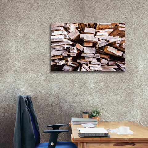 Image of 'Wood Pile' by Donnie Quillen Canvas Wall Art,40 x 26