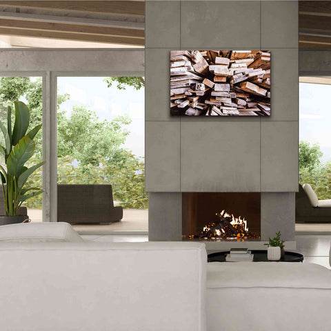 Image of 'Wood Pile' by Donnie Quillen Canvas Wall Art,40 x 26