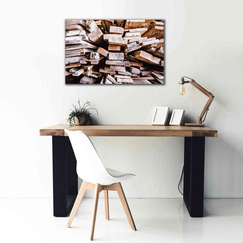 Image of 'Wood Pile' by Donnie Quillen Canvas Wall Art,40 x 26