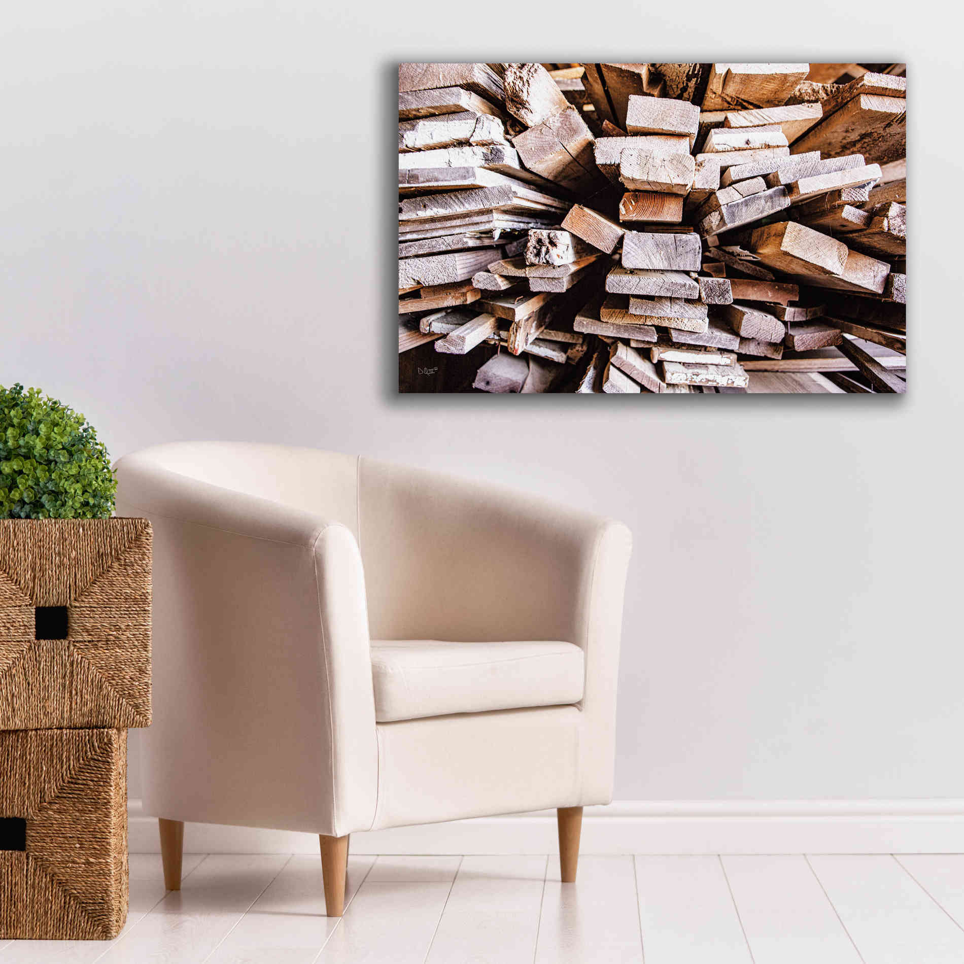 'Wood Pile' by Donnie Quillen Canvas Wall Art,40 x 26