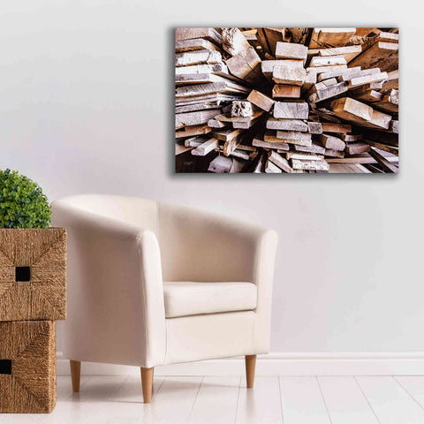 Image of 'Wood Pile' by Donnie Quillen Canvas Wall Art,40 x 26