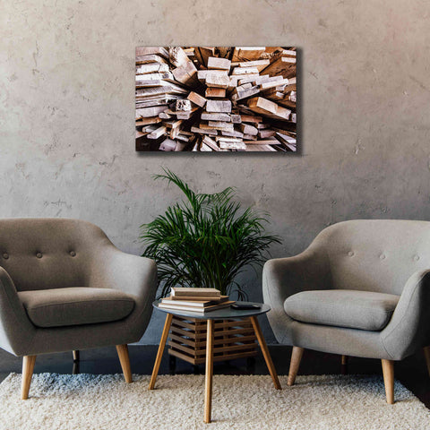 Image of 'Wood Pile' by Donnie Quillen Canvas Wall Art,40 x 26