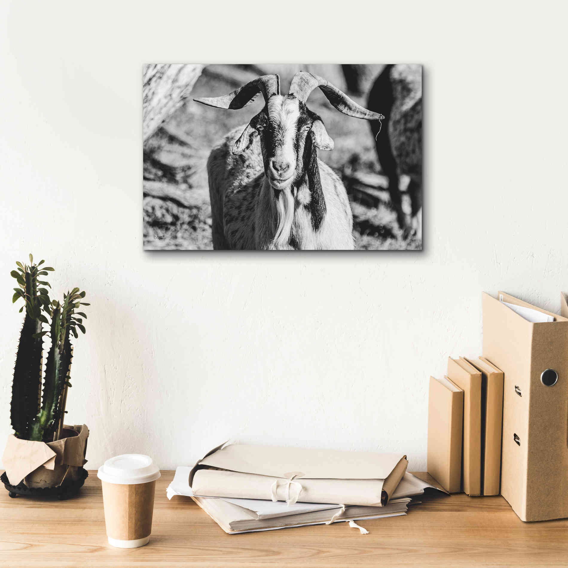 'Bearded Goat' by Donnie Quillen Canvas Wall Art,18 x 12