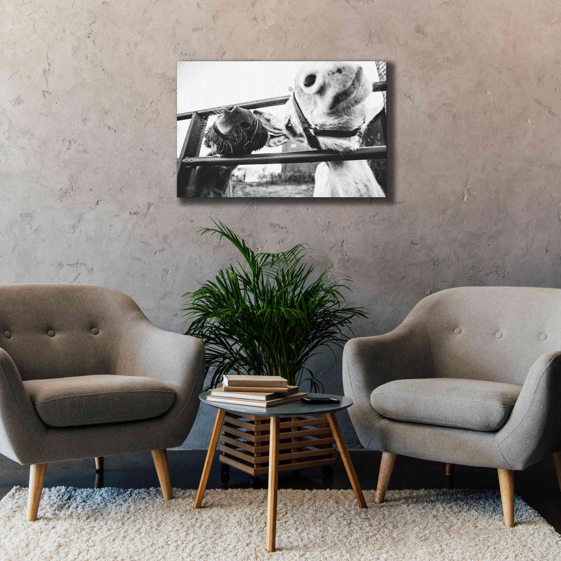 'Feeding Donkeys' by Donnie Quillen Canvas Wall Art,40 x 26