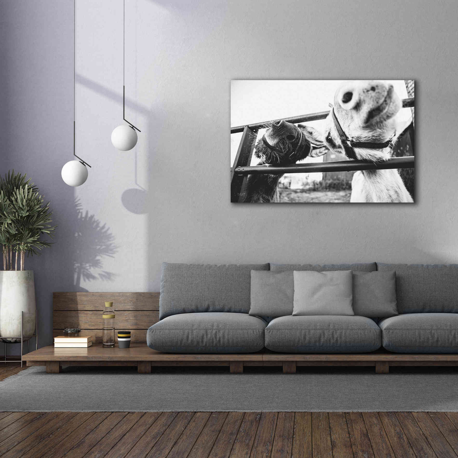 'Feeding Donkeys' by Donnie Quillen Canvas Wall Art,60 x 40