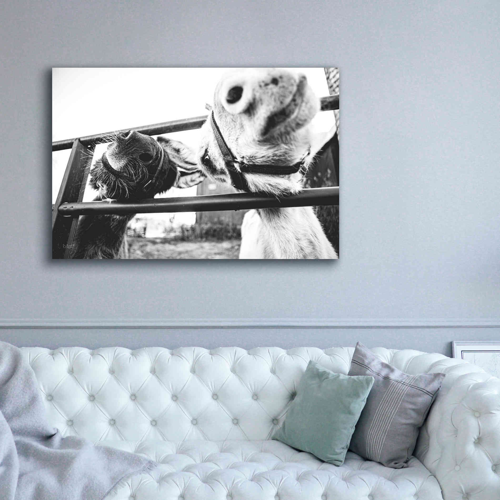 'Feeding Donkeys' by Donnie Quillen Canvas Wall Art,60 x 40