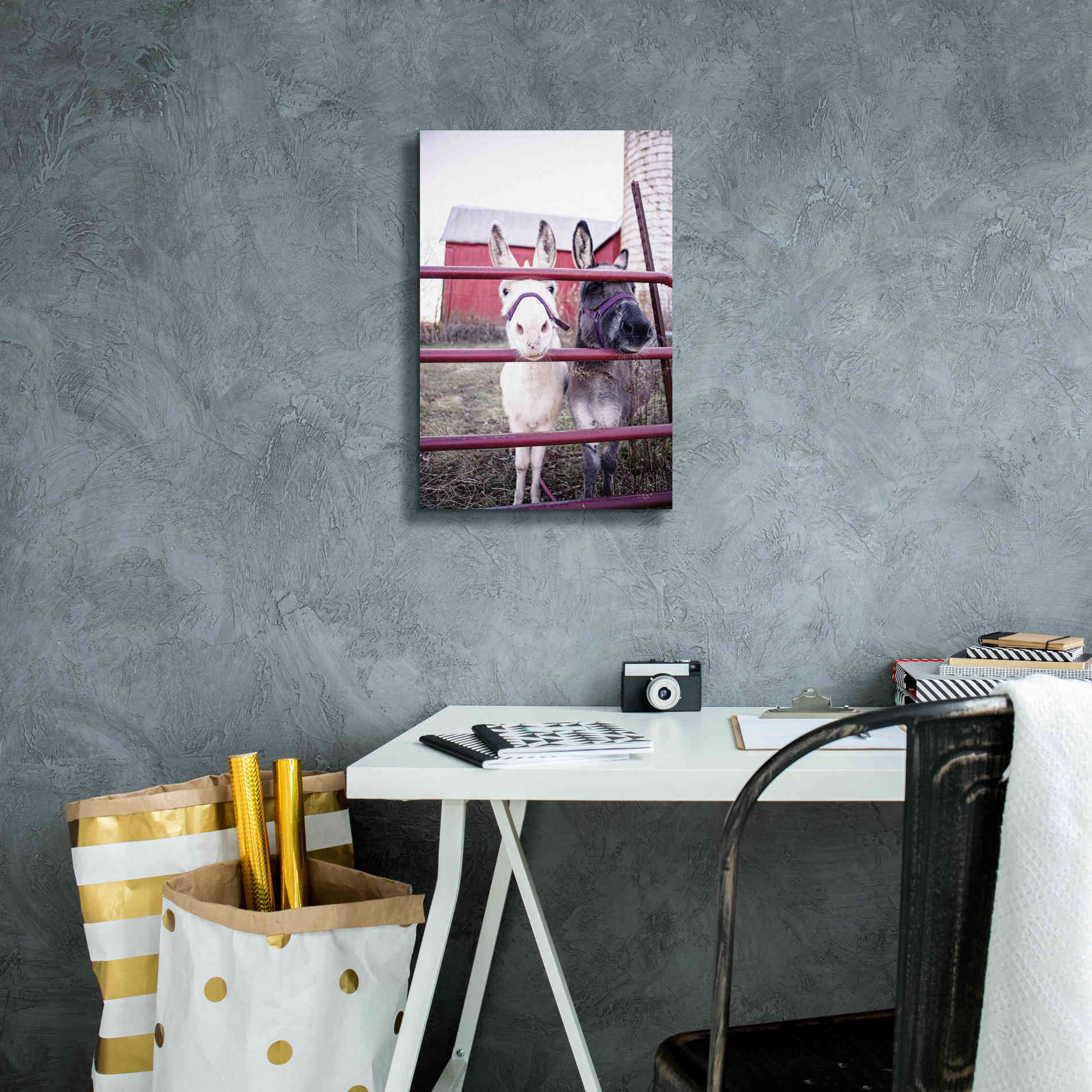 'Mommy & Daughter Donkeys' by Donnie Quillen Canvas Wall Art,12 x 18