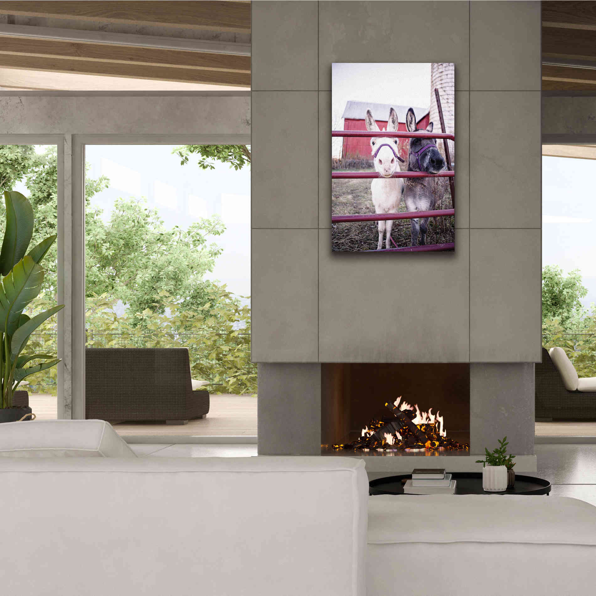 'Mommy & Daughter Donkeys' by Donnie Quillen Canvas Wall Art,26 x 40